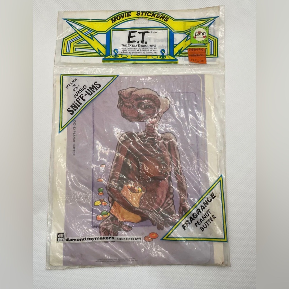 Vintage E.T. Scratch and Sniff Sticker 1982